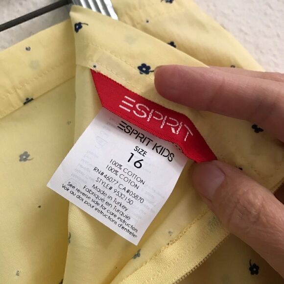 Deadstock ESPRIT (kids) yellow floral micro mini skirt 6* - Picture 7 of 8